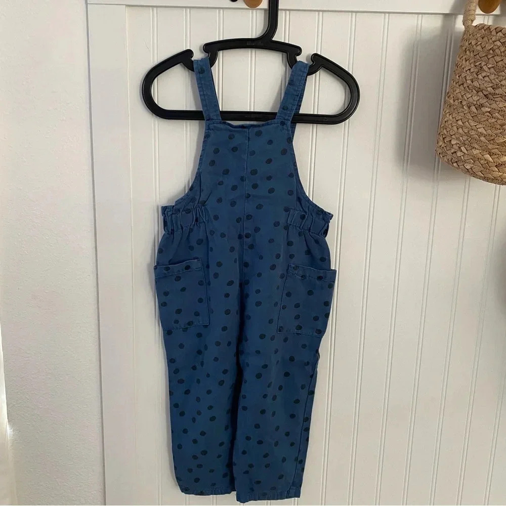 Zara Faded Blue Polka Dot One Piece Jumpsuit 2-3Y NWT